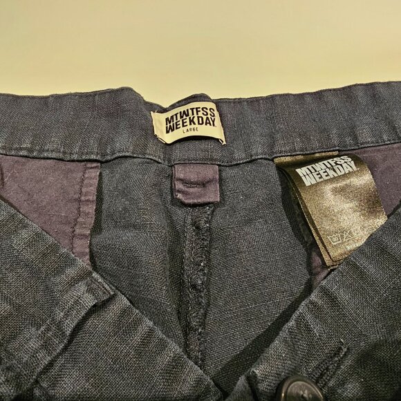 MTWTFSS Men's Linen Shorts Size L - Picture 2 of 3